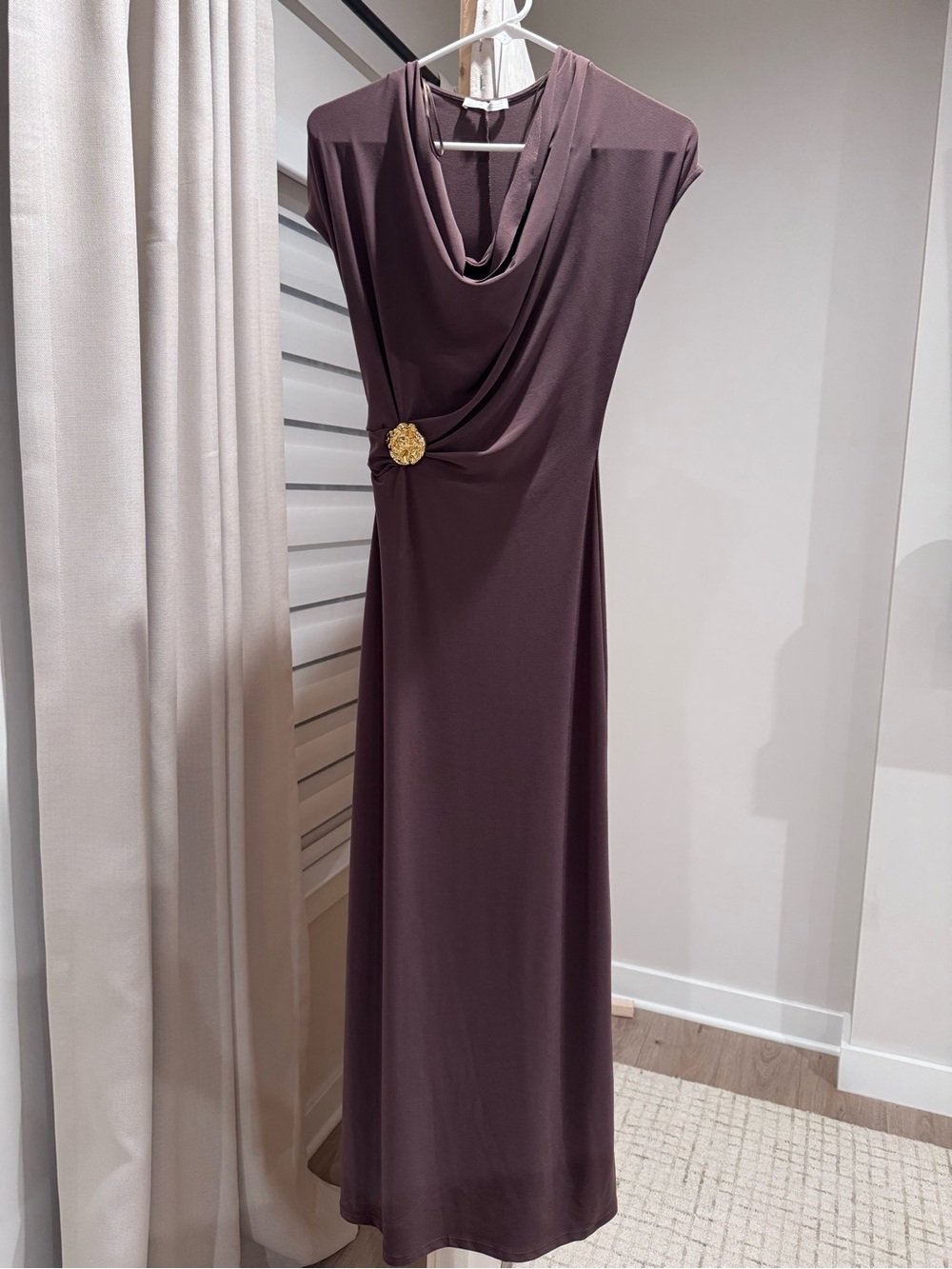 Zara Maxi Dress with Gold Medallion